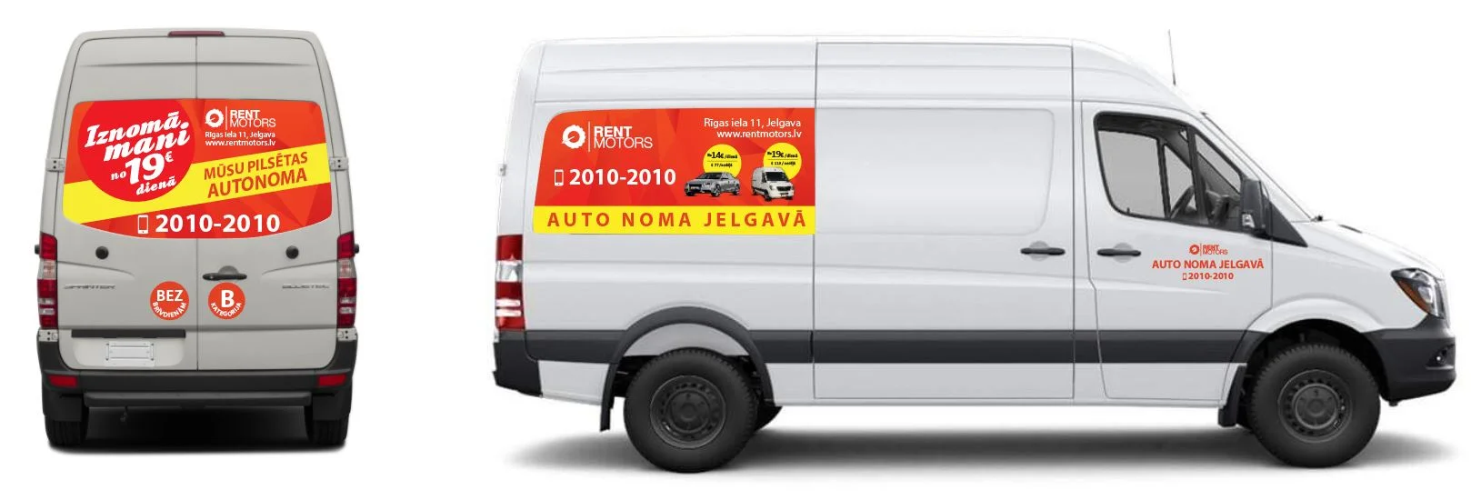 Rent Motors Sprinter van wrap for a Jelgava car rental company