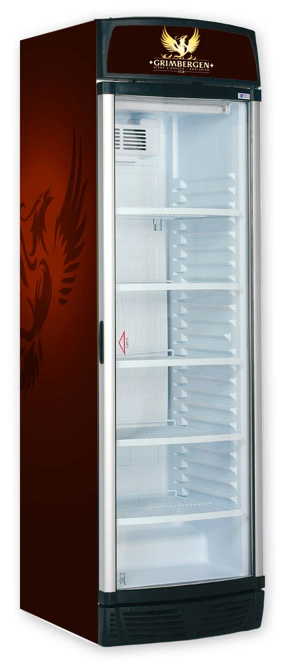 Grimbergen branded display fridge wrap