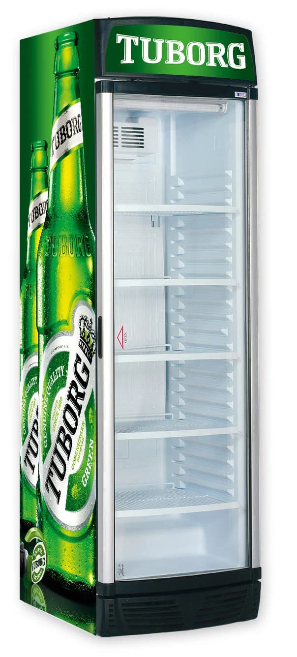 Tuborg branded display fridge wrap
