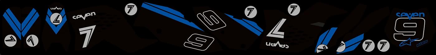 Motocross bike decal and number plate designs