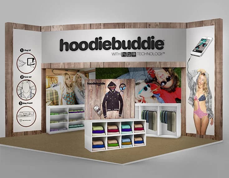 Hoodiebuddie retail trade-show booth design
