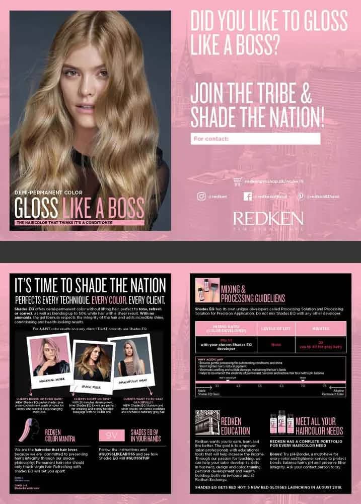 Redken SEQ promotional print design draft