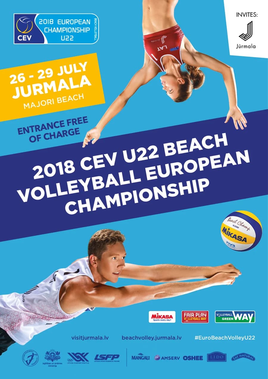Jūrmala volleyball tournament A2 poster design