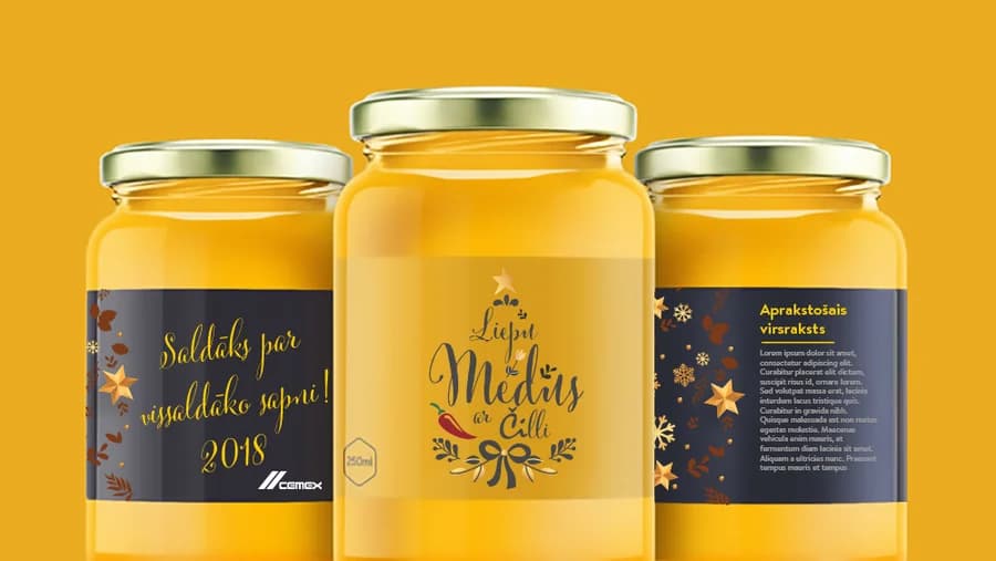 Honey jar label packaging design