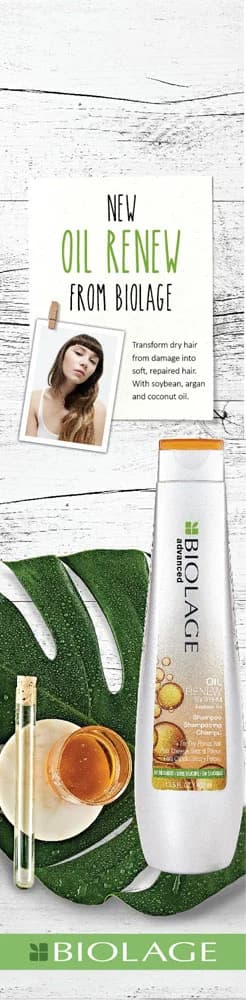 Biolage Oil Renew retail shelf hanger design