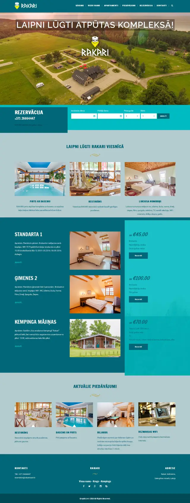 Rakari Resort website screenshot