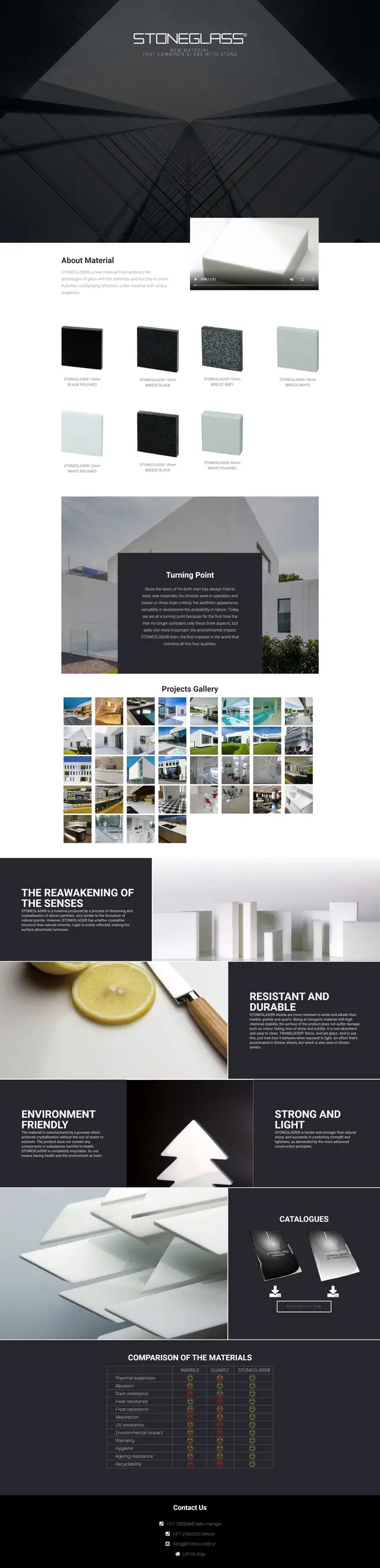 Stoneglass website screenshot